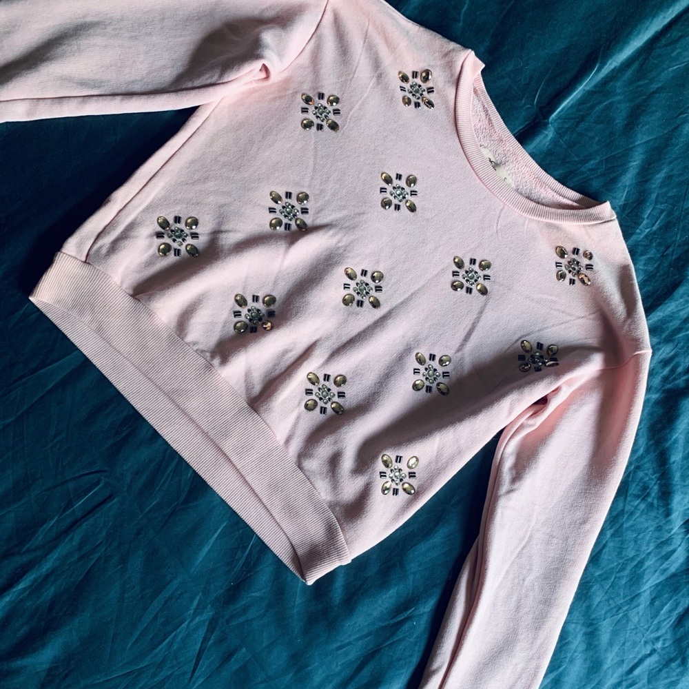 Hollister Pink Jeweled Sweater